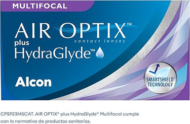 Air Optix plus HydraGlyde Multifocal Lentes de contacto progresivas de reemplazo mensual, Pack de 6, R 8.6 mm, D 14.2 mm, adición med +3 Diopt